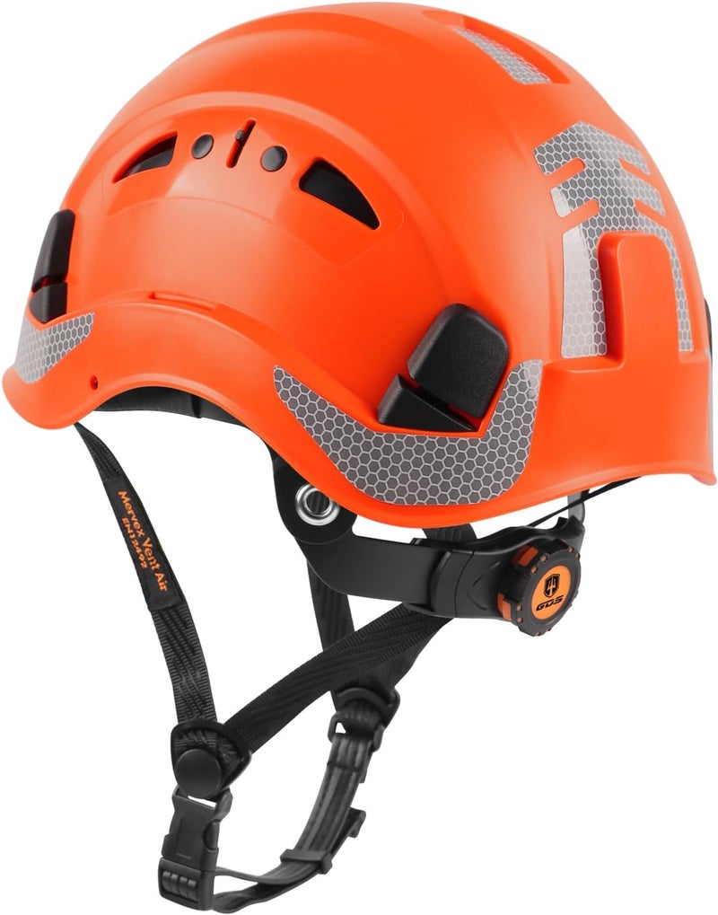 GREEN DEVIL Safety Helmet Hard Hat with Chin Strap Vented Lightweight Adjustable Hardhat for Men Women with Hi-Viz Design Ideal for Tree Climbing Work at Height - Image 4